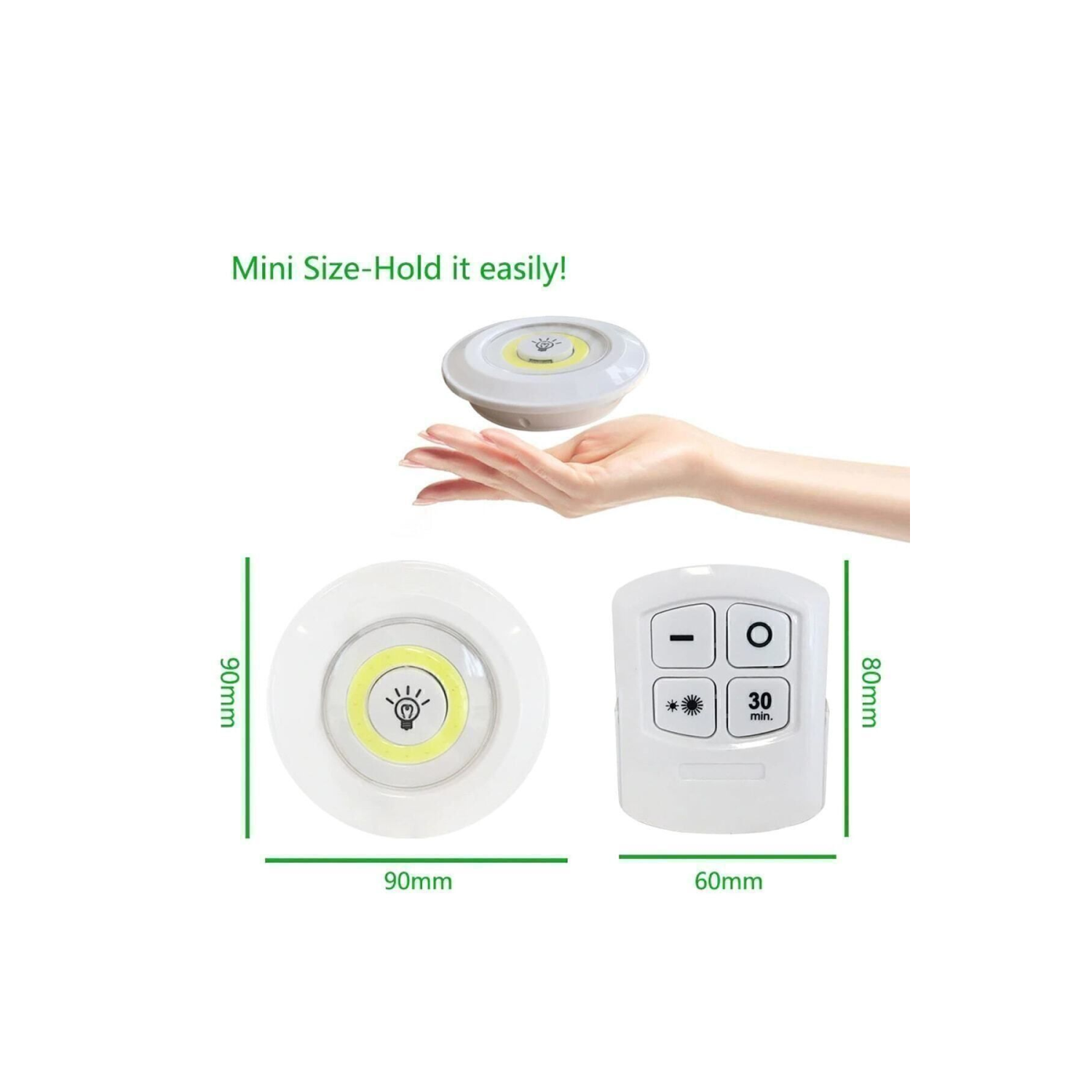 Uzaktan Kumandalı Yapışkanlı Kablosuz Pilli 3'lü Spot Lamba