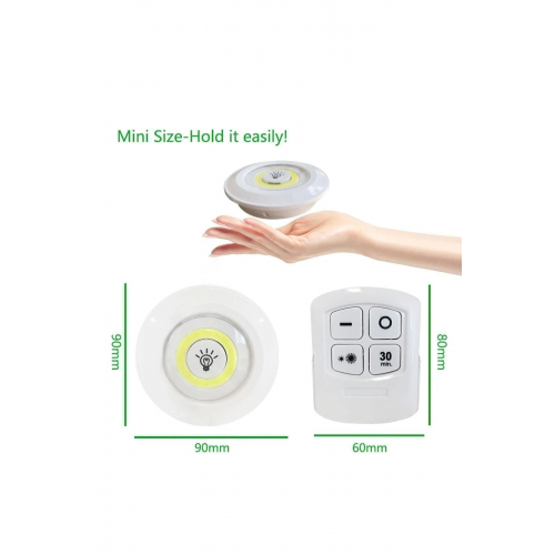 Uzaktan Kumandalı Yapışkanlı Kablosuz Pilli 3'lü Spot Lamba