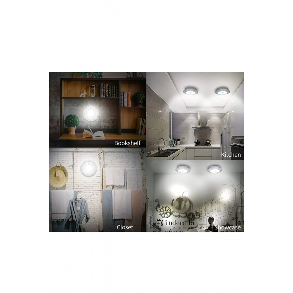 Uzaktan Kumandalı Yapışkanlı Kablosuz Pilli 3'lü Spot Lamba