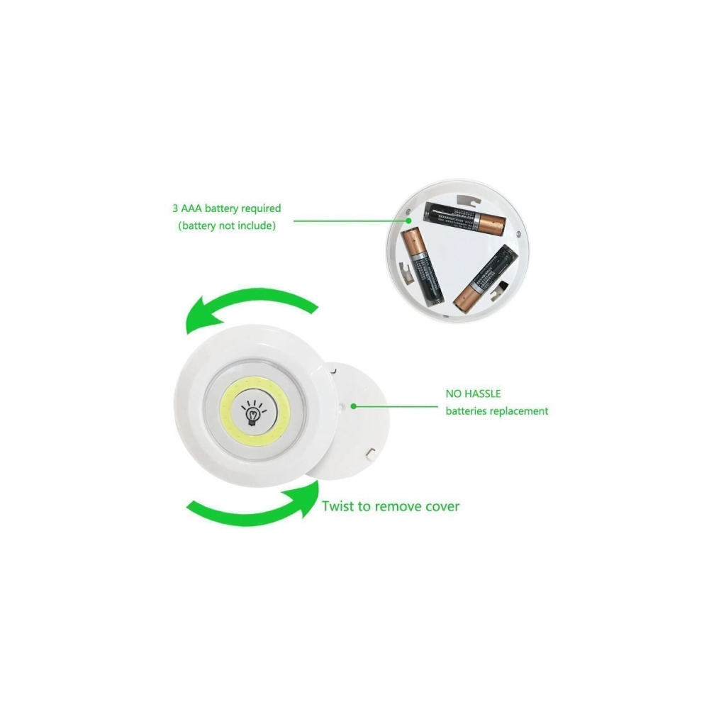 Uzaktan Kumandalı Yapışkanlı Kablosuz Pilli 3'lü Spot Lamba