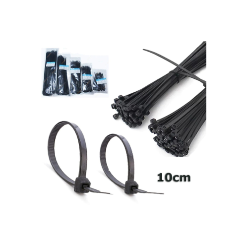 100 Adet Siyah Plastik Kelepçe Cırt Kablo 2.5 10cm Uzunluk.