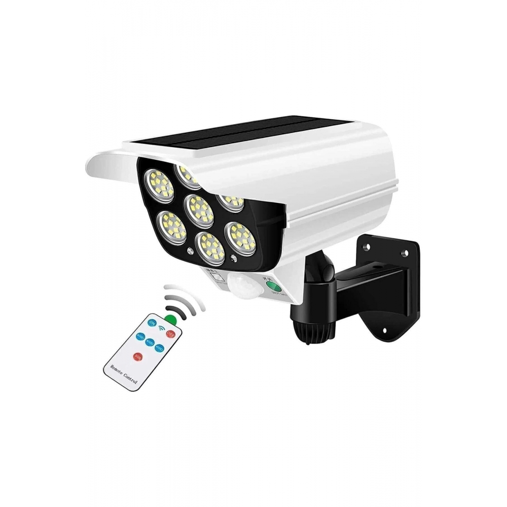 Kamera Görünümlü Hareket Sensörlü Uzaktan Kumandalı Solar Bahçe Lambası Kmr-ld-slr