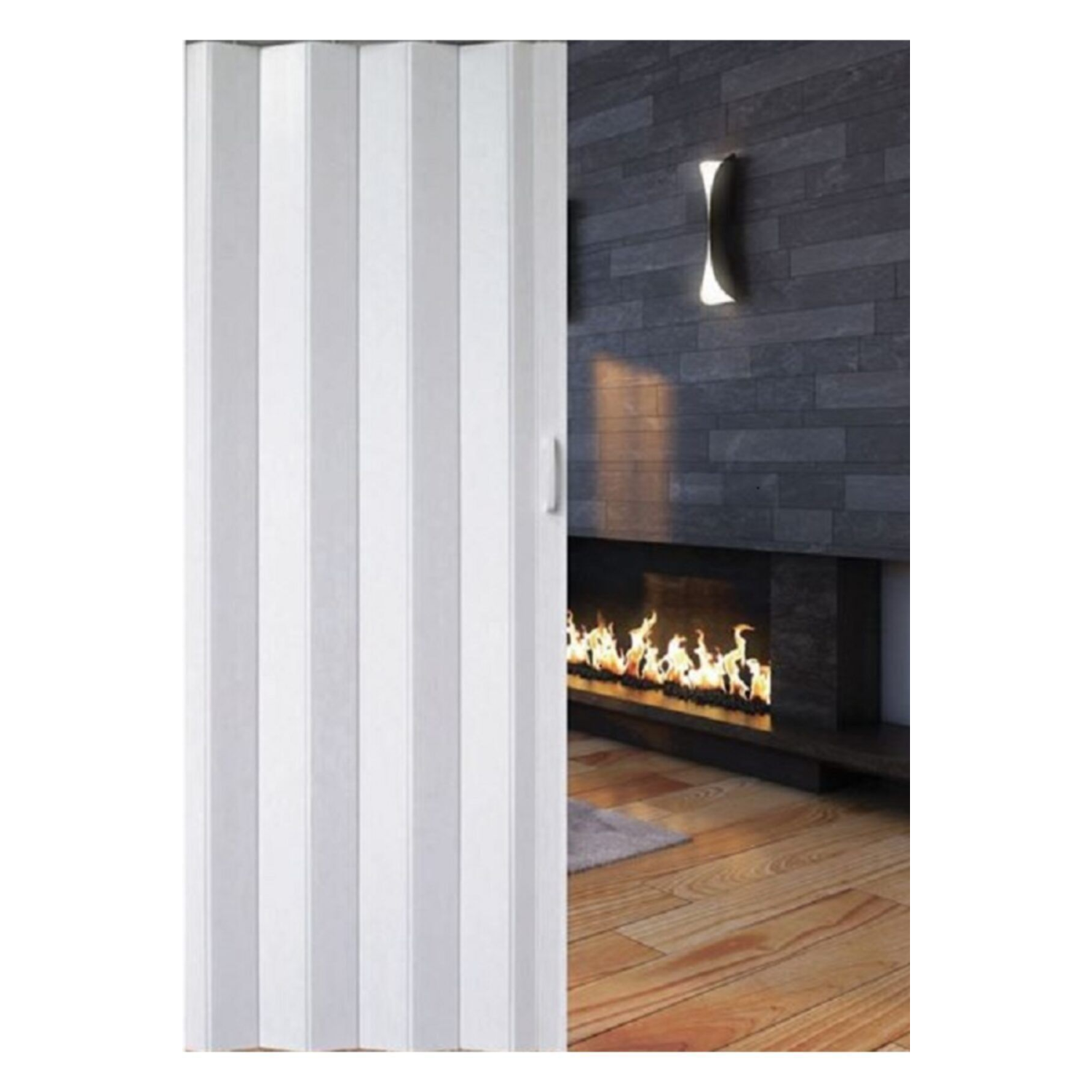 Akordiyon Katlanır Kapı Çıtalı Beyaz Bk1021b