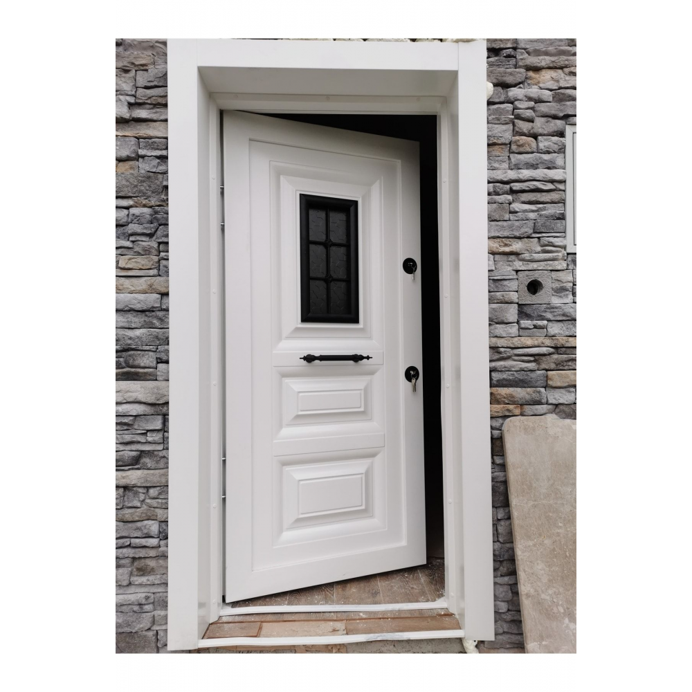 Camlı Lüx Çelik Kapı Sol