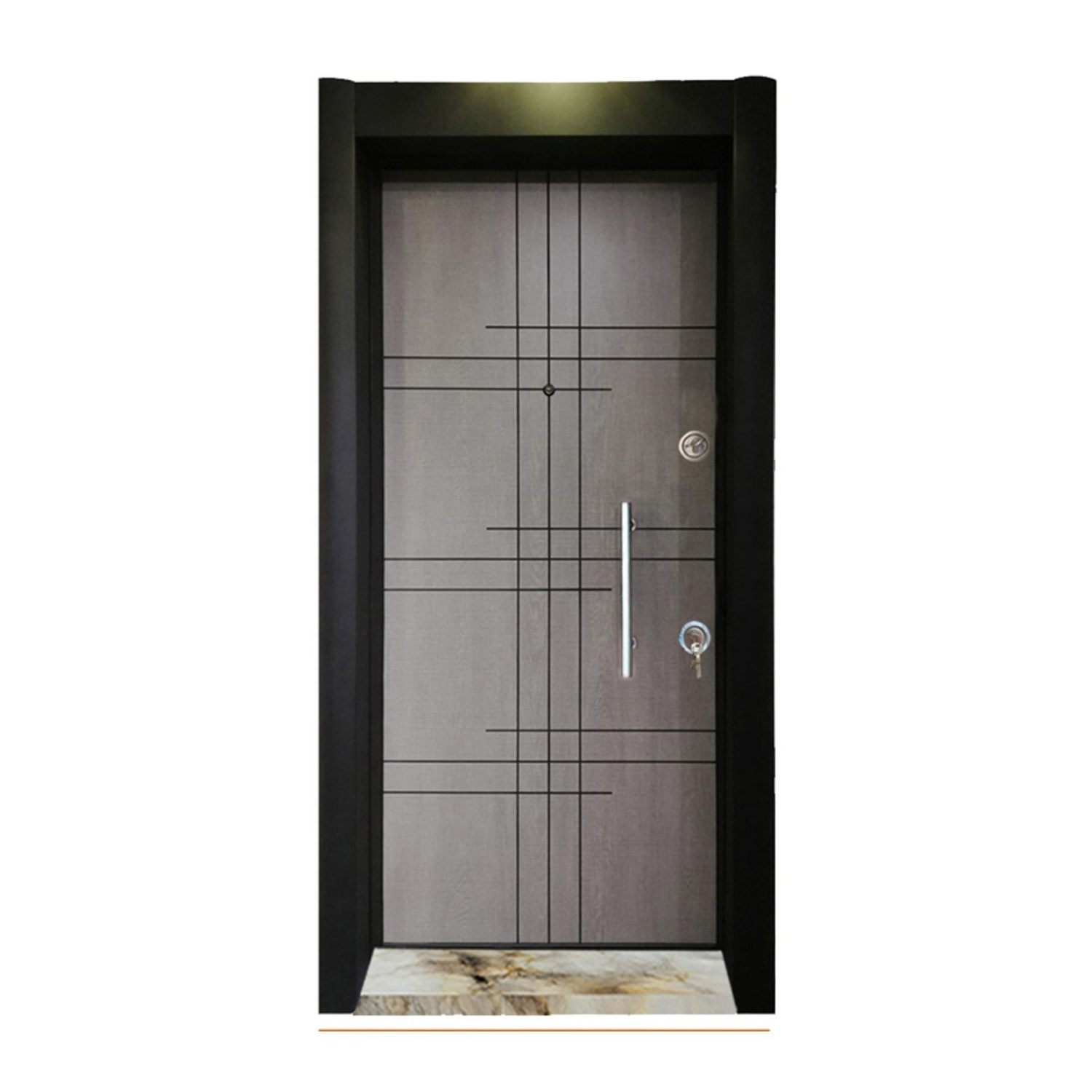 Çelik Kapı, Gri Renk Çelik Kapı, Celik Kapi Modelleri Sağ Açılım