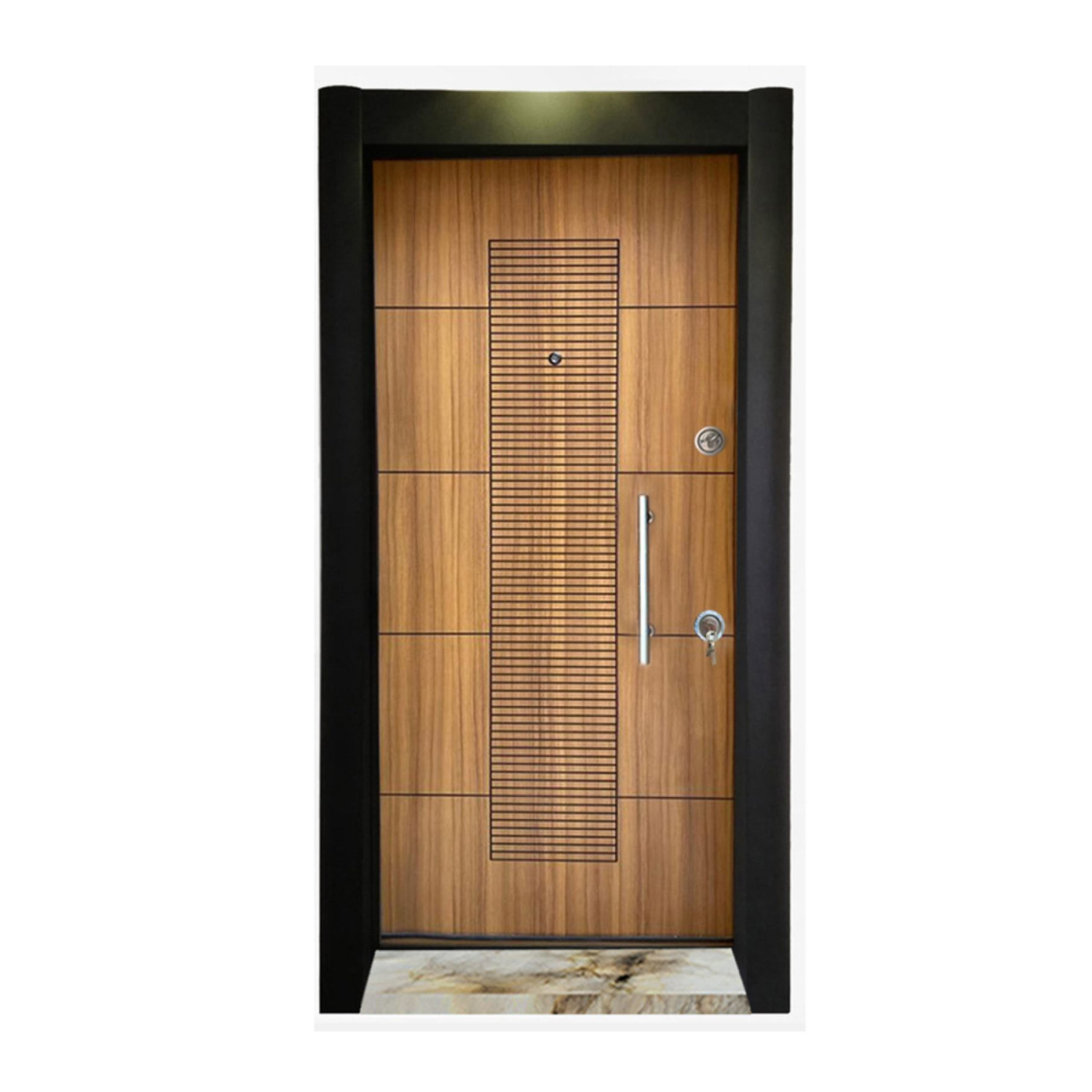 Çelik Kapı Tırnaklı Çelik Kapı, Daire Kapısı, , Ahşap Desenli Çelik Kapı Sol