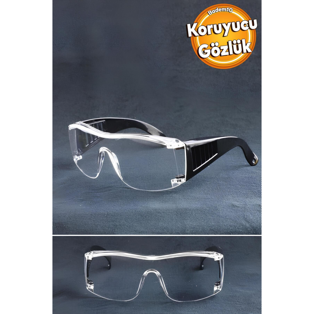 İş Güvenlik Güvenliği Gözlüğü Lazer Uv Laboratuvar Koruyucu Kaynak Gözlüğü Korumalı Gözlük Şeffaf