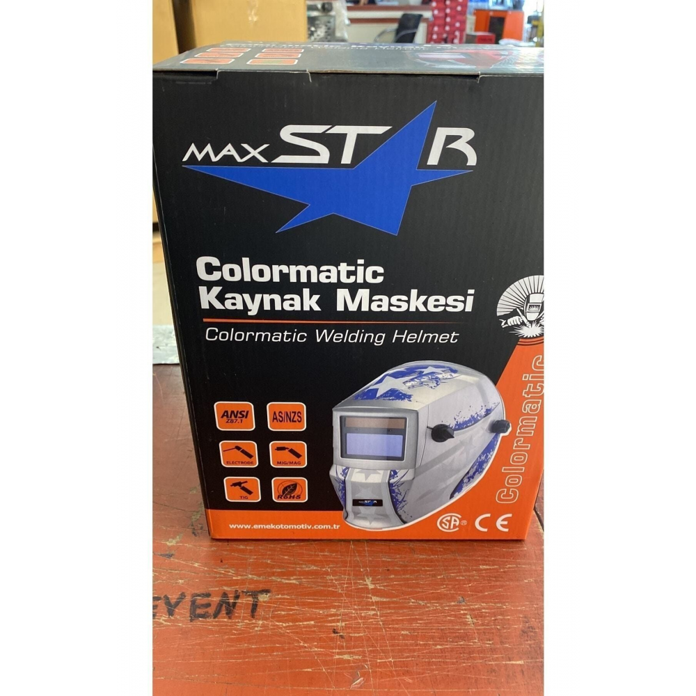 Otomatik Kararan Kaynak Maskesi Gözlüğü + Kaynakçı Eldiveni E-072 Kaynak Eldiveni