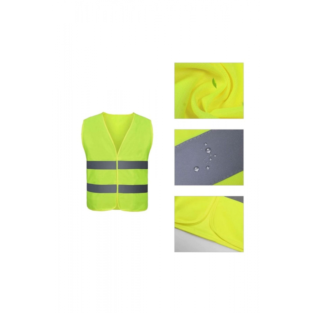 Fosforlu İkaz Yeleği Sarı 5 cm Reflektörlü Standart