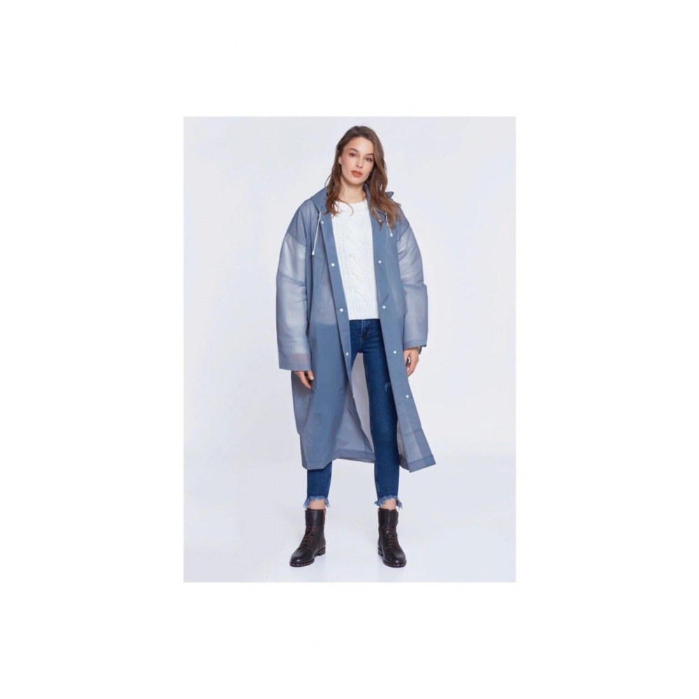 Unisex Yağmurluk, Şeffaf Su Geçirmez Pvc Şık Kıyafetüstü Eva Yağmurluk