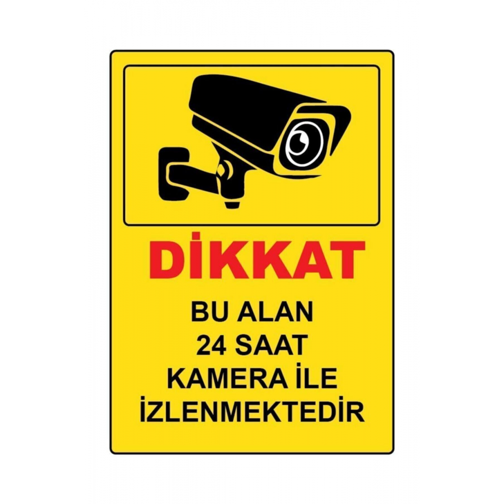 Bu Alan Kamera Ile Izlenmektedir Uyarı Sticker Folyo - 25x35 Cm Yağmurdan Etkilenmez
