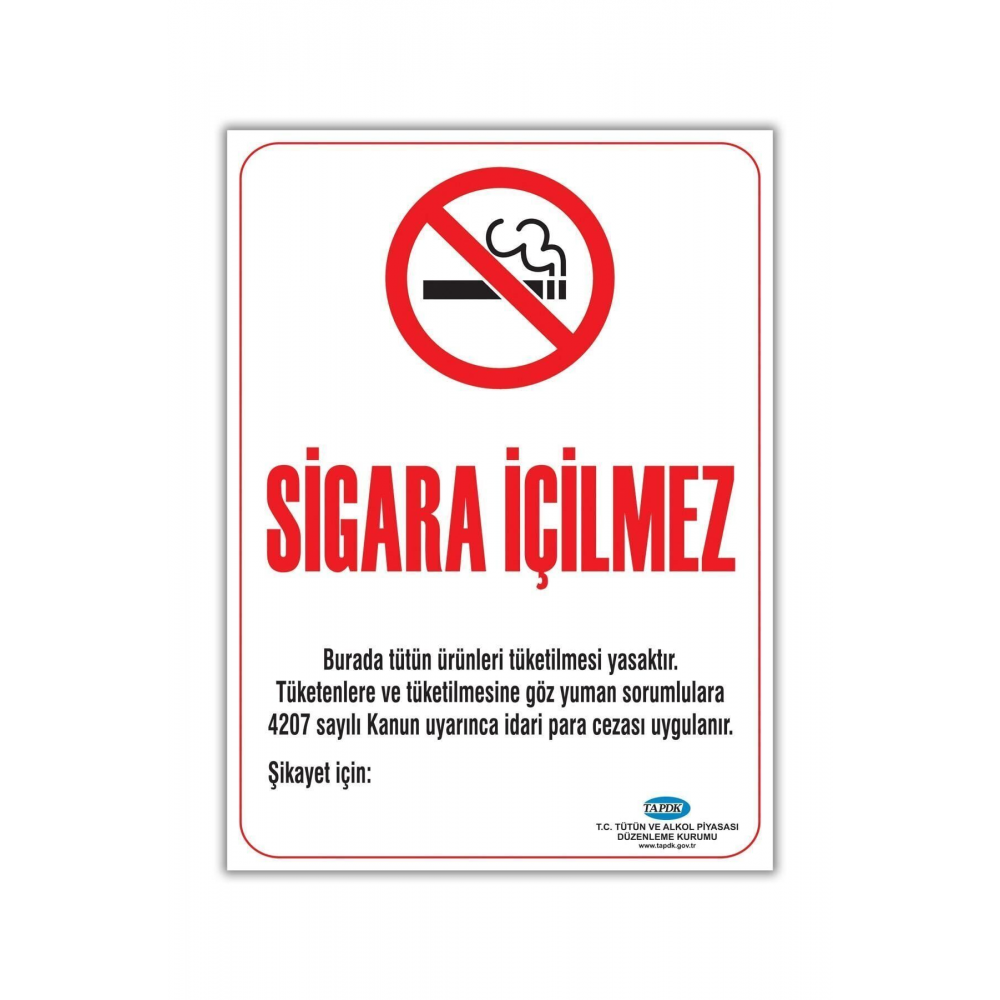 Sigara Içilmez 50x70