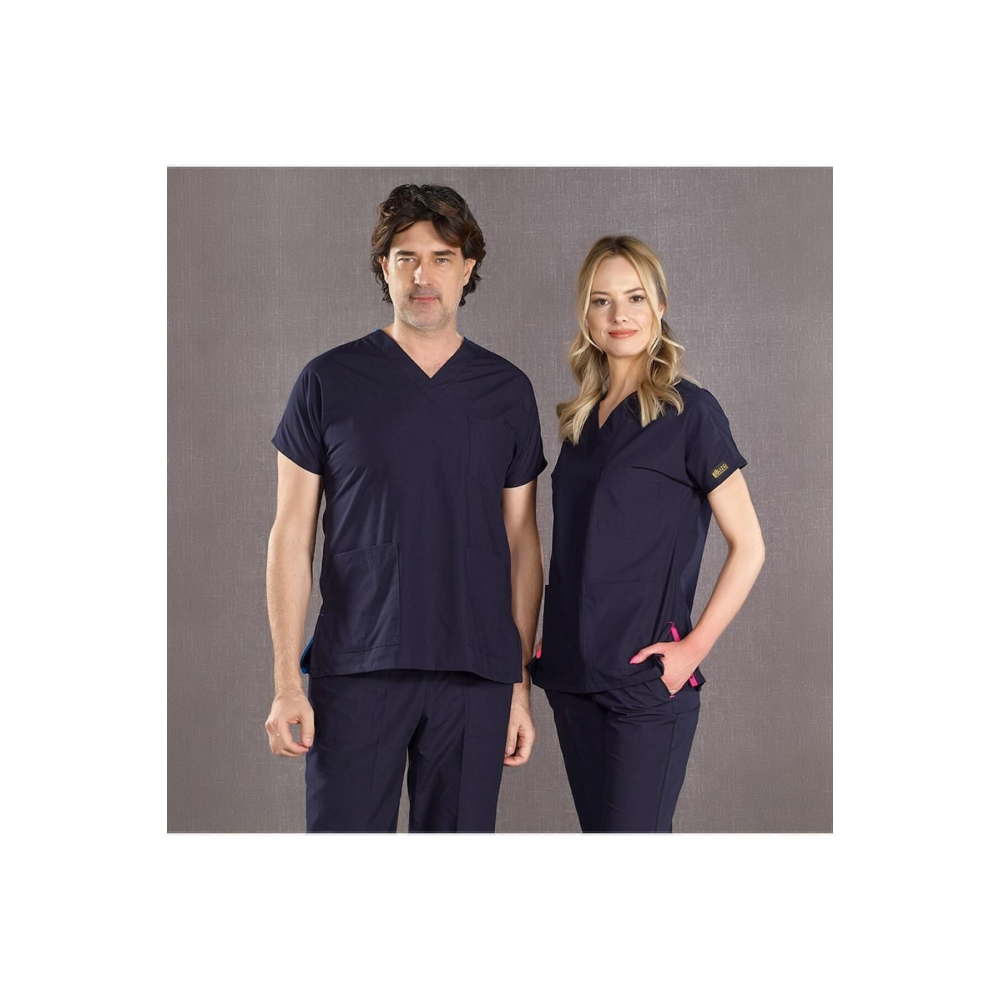 Lacivert Dr Greys Terikoton Doktor Hemşire Forması Medikal Forma Cerrahi Takım Ince Kumaş (ALT ÜST)
