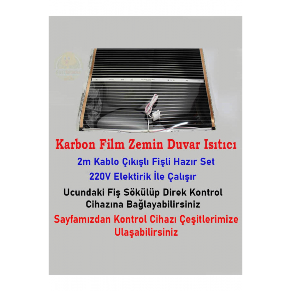 Karbon Isıtıcı Film 125x80 Cm Hazır Kablo Fişli Kafes Kümes Zemin Ofis Oda Ayak Isıtıcı