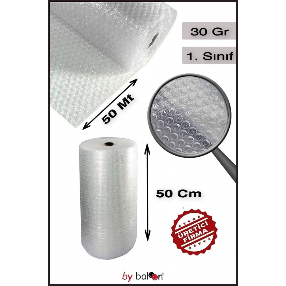 Balonlu Naylon 1 .sınıf Balonlu Poşet Patpat Havalı Naylon Pat Pat Ambalaj Pat Pat - 50cm X 50metre