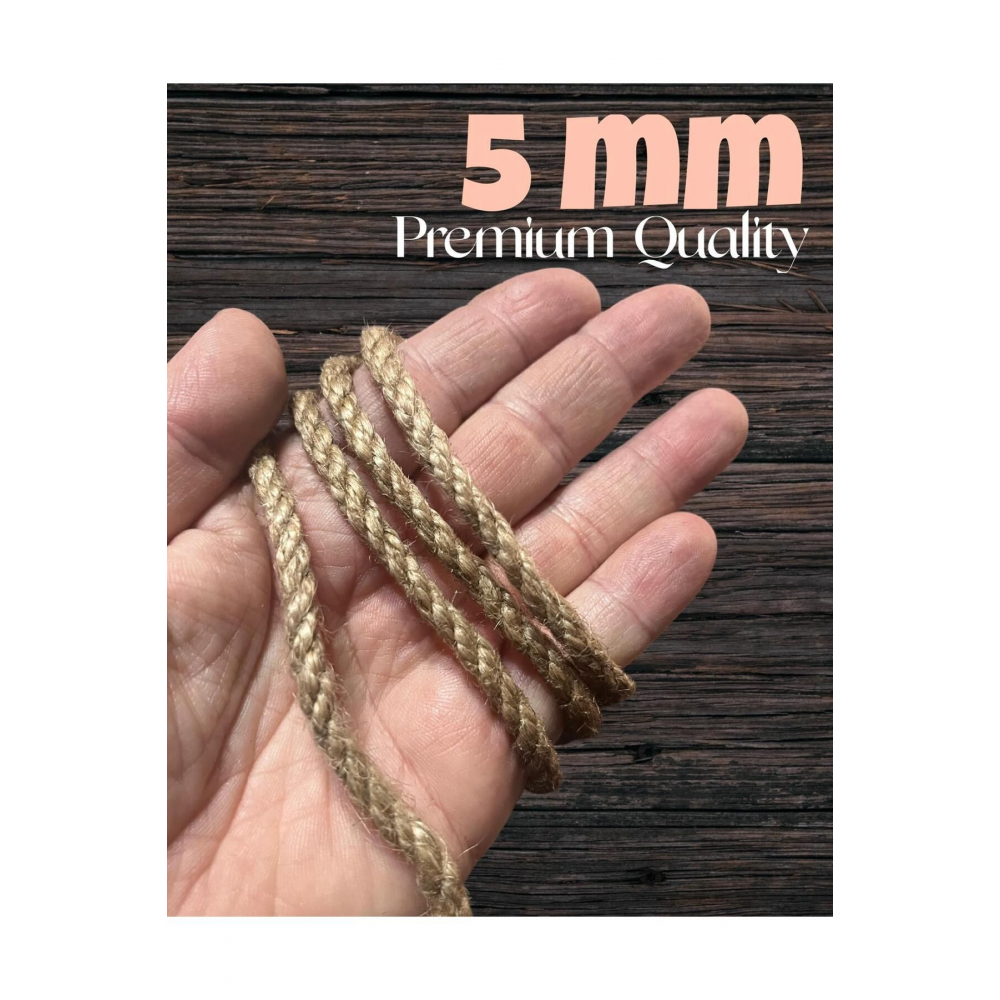 5 Mm 100 Metre Jüt Halat Ip Dekoratif Hasir Ip Kendir