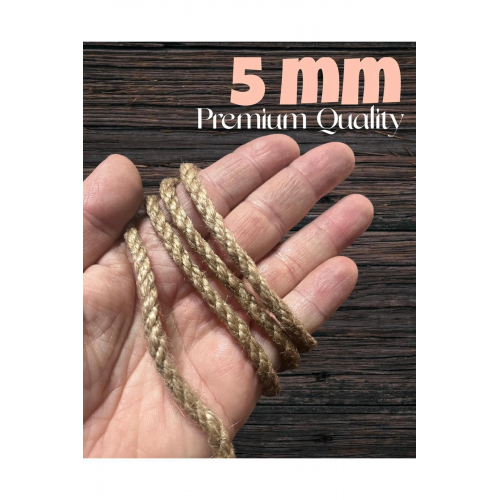 5 Mm 100 Metre Jüt Halat Ip Dekoratif Hasir Ip Kendir