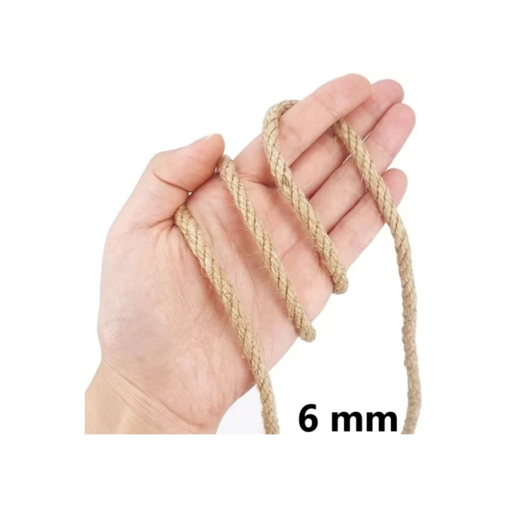 6 Mm Jüt Halat Kendir Urgan Halat Ip 100 Metre Dekoratif Halat