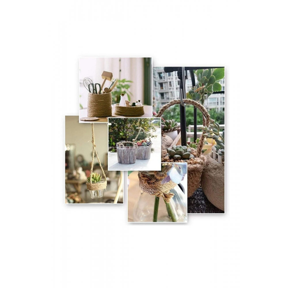 Tam Kesit 100 Metre Jüt Ip Kendir Halat 4 Mm Jut Halat-HasırIp-Kendir Ip-Salıncak Ipi 4 MM 100 METRE