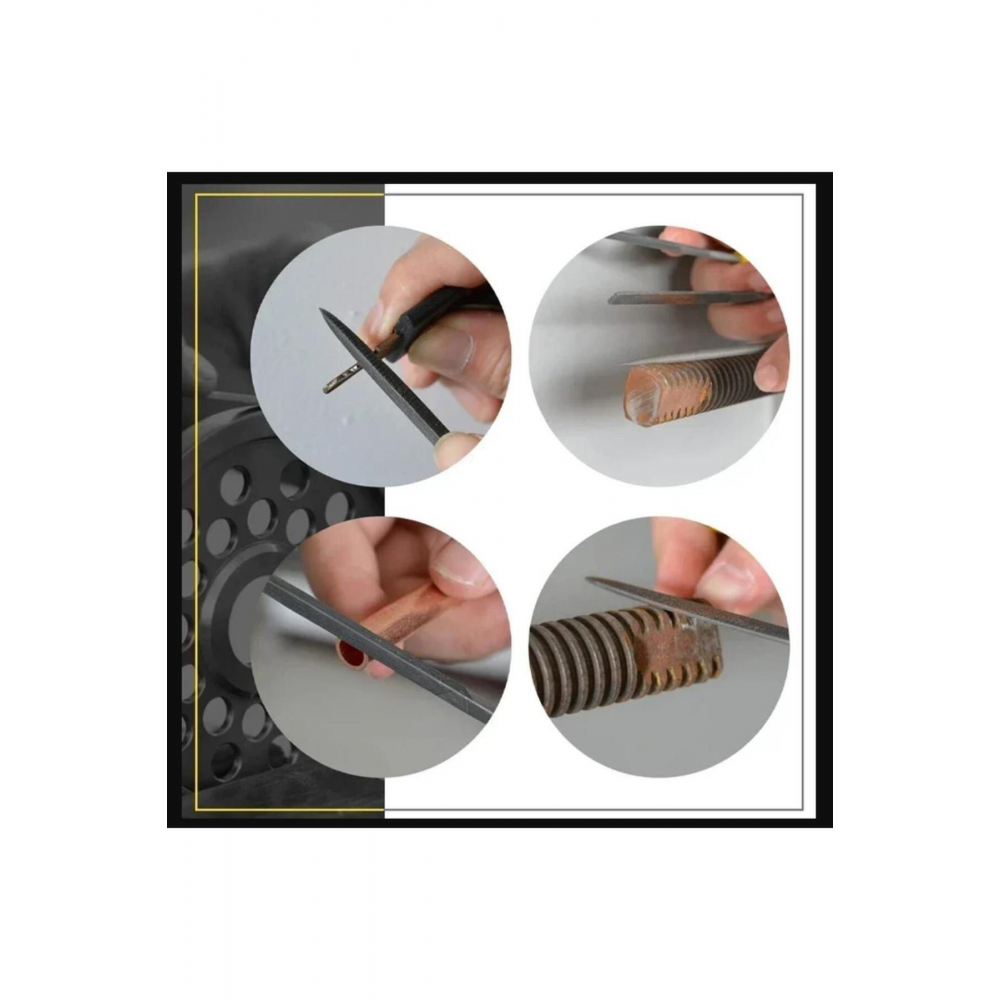 6 Parça Mini Eğe İğne Model Demir Ahşap Metal Törpü Eğe 18 cm