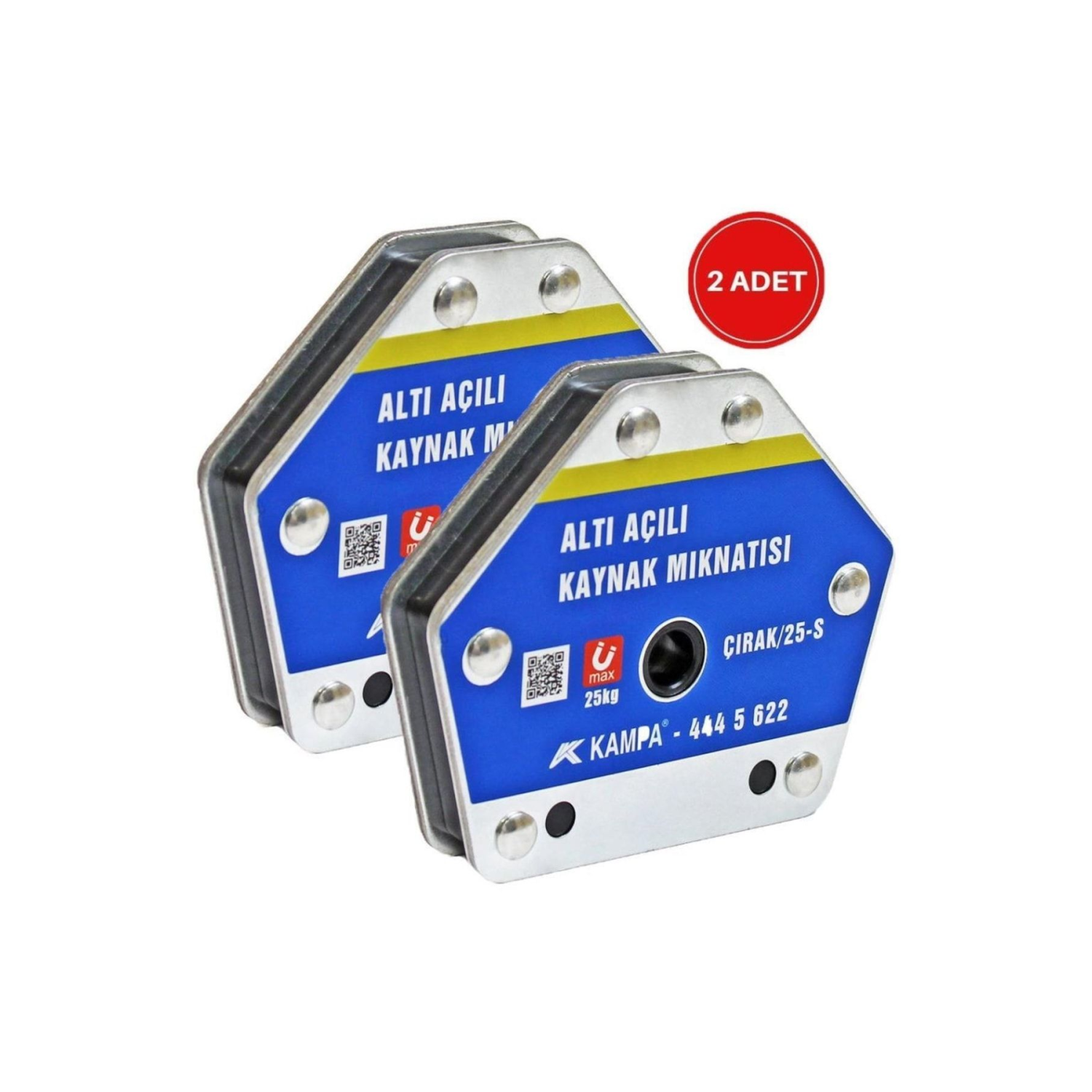 Çırak/25s Manyetik Kaynak Gönyesi 2 Adet 6 Açılı, 25 Kg Kaynak Tutucu Mıknatıs