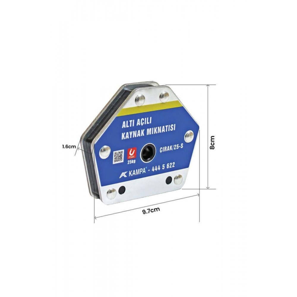 Çırak/25s Manyetik Kaynak Gönyesi 2 Adet 6 Açılı, 25 Kg Kaynak Tutucu Mıknatıs