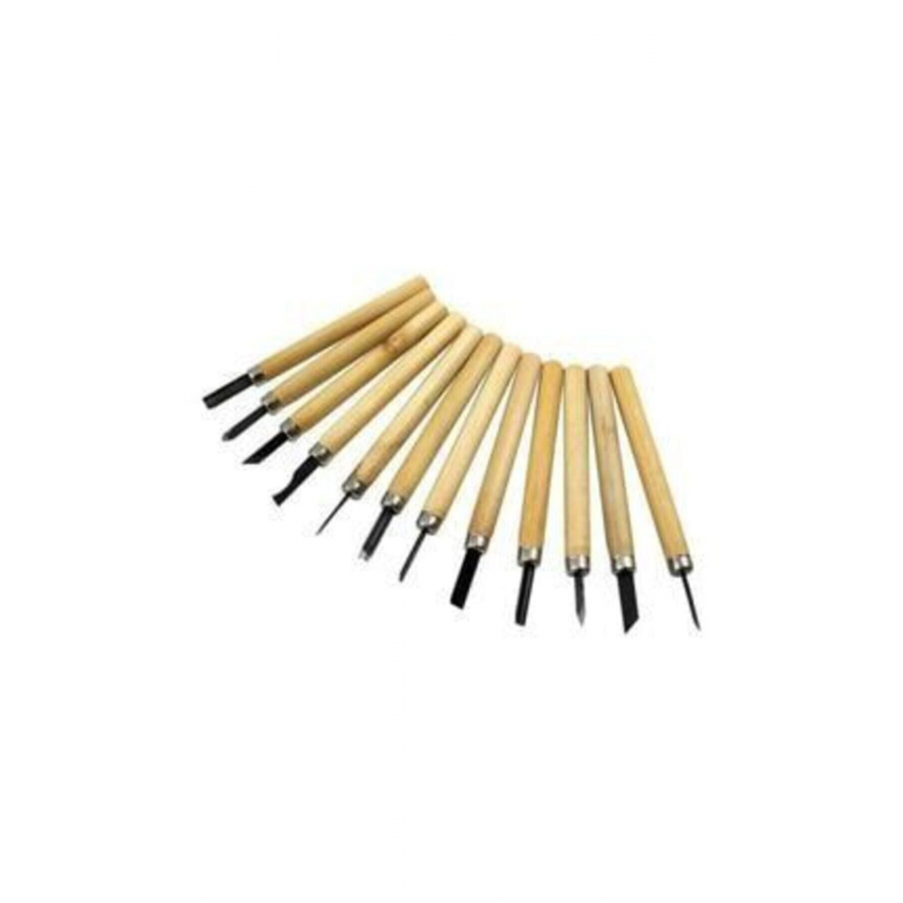 Millian 12 Parça Ahşap Oyma Hobi Heykel Ağaç Oyma Kalem Seti (a )