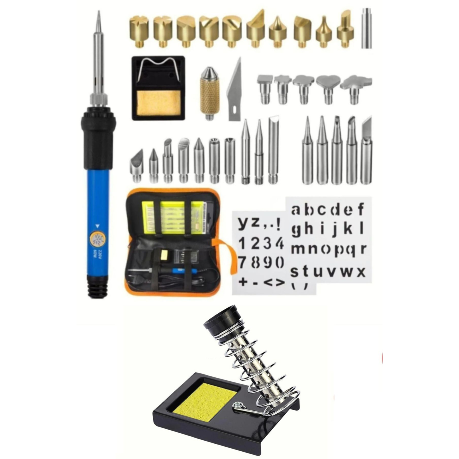 Havya Sehpası + Lehim Kalem Kaynak Cihazı Aleti - Ahşap Deri Yakma Tasarım  Yazı Yazma Hobi Seti