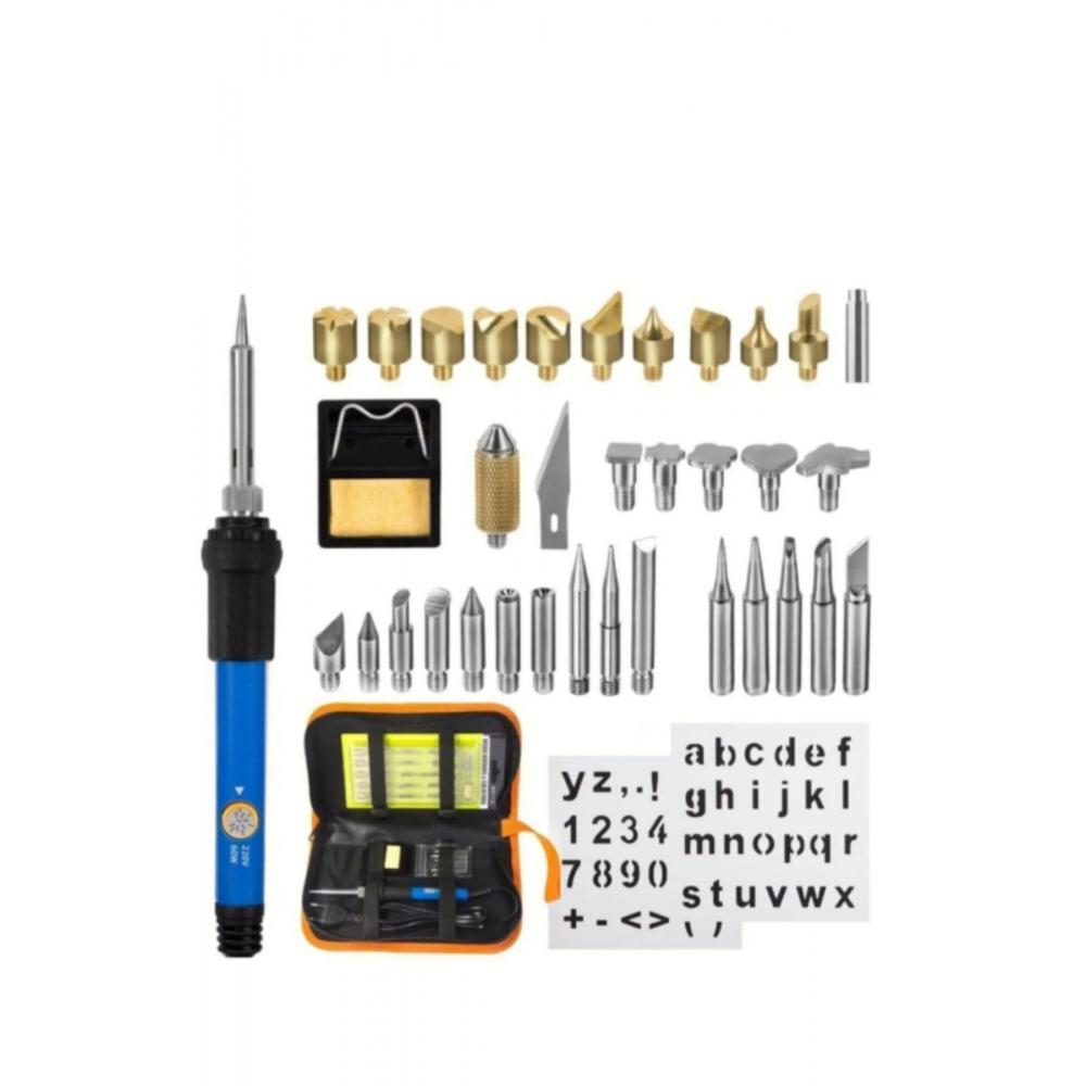 Havya Sehpası + Lehim Kalem Kaynak Cihazı Aleti - Ahşap Deri Yakma Tasarım  Yazı Yazma Hobi Seti