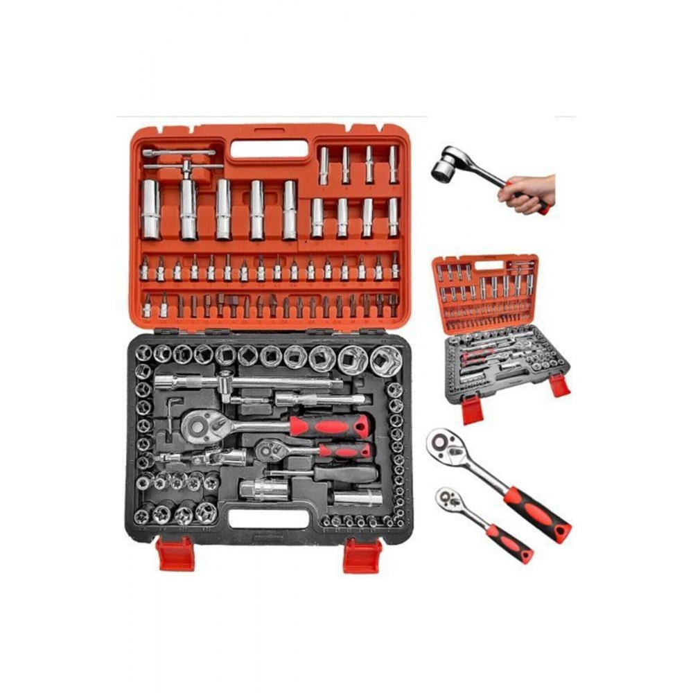 108 Pcs Crv Çeliği Profesyonel Parlak Lokma Takımı 1/2-1/4 (108 Parça)