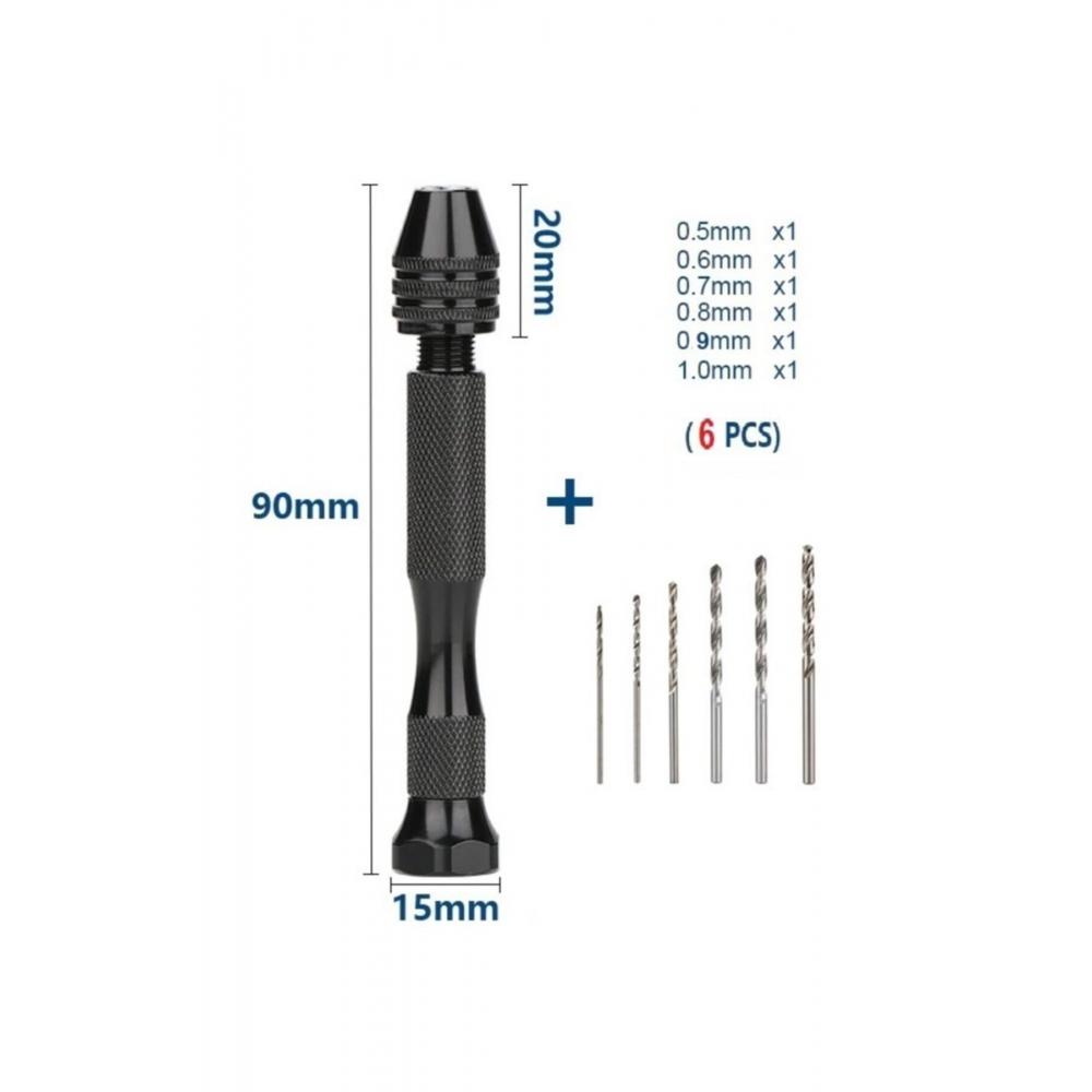 El Matkabı 6lı Matkap Uc Seti Mekanik Pim Mengenesi Hassas Elektronikçi Saatçi Boncuk Delme Aleti