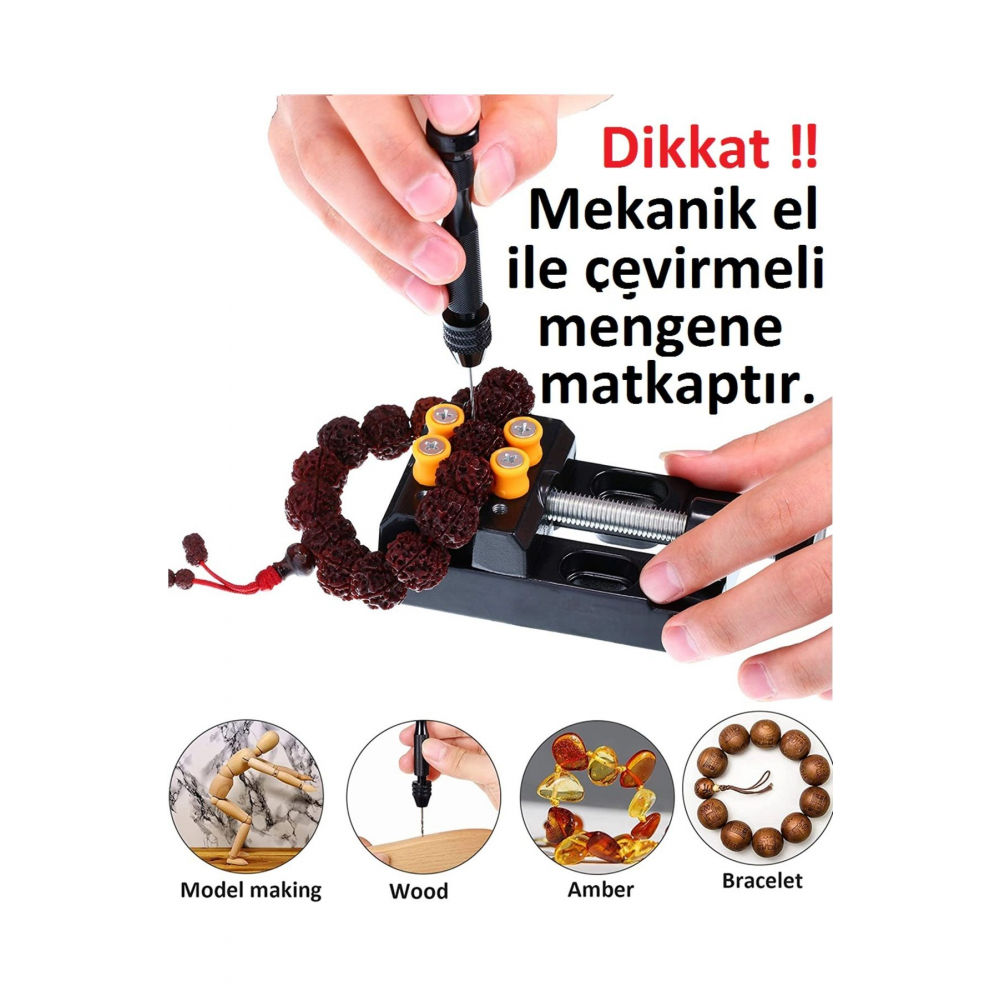 El Matkabı 6lı Matkap Uc Seti Mekanik Pim Mengenesi Hassas Elektronikçi Saatçi Boncuk Delme Aleti