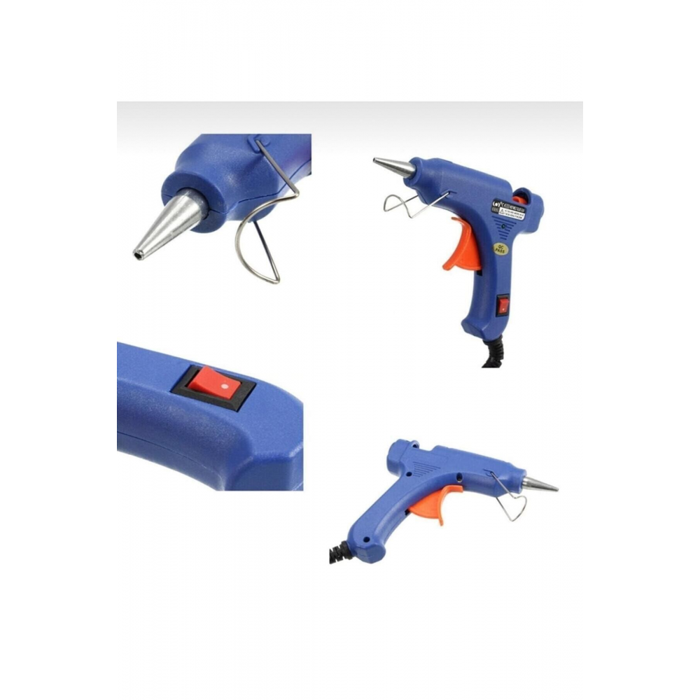 Anahtar Korumalı 20w Sıcak Silikon Tabancası  + 10 Adet  Mum Silikon