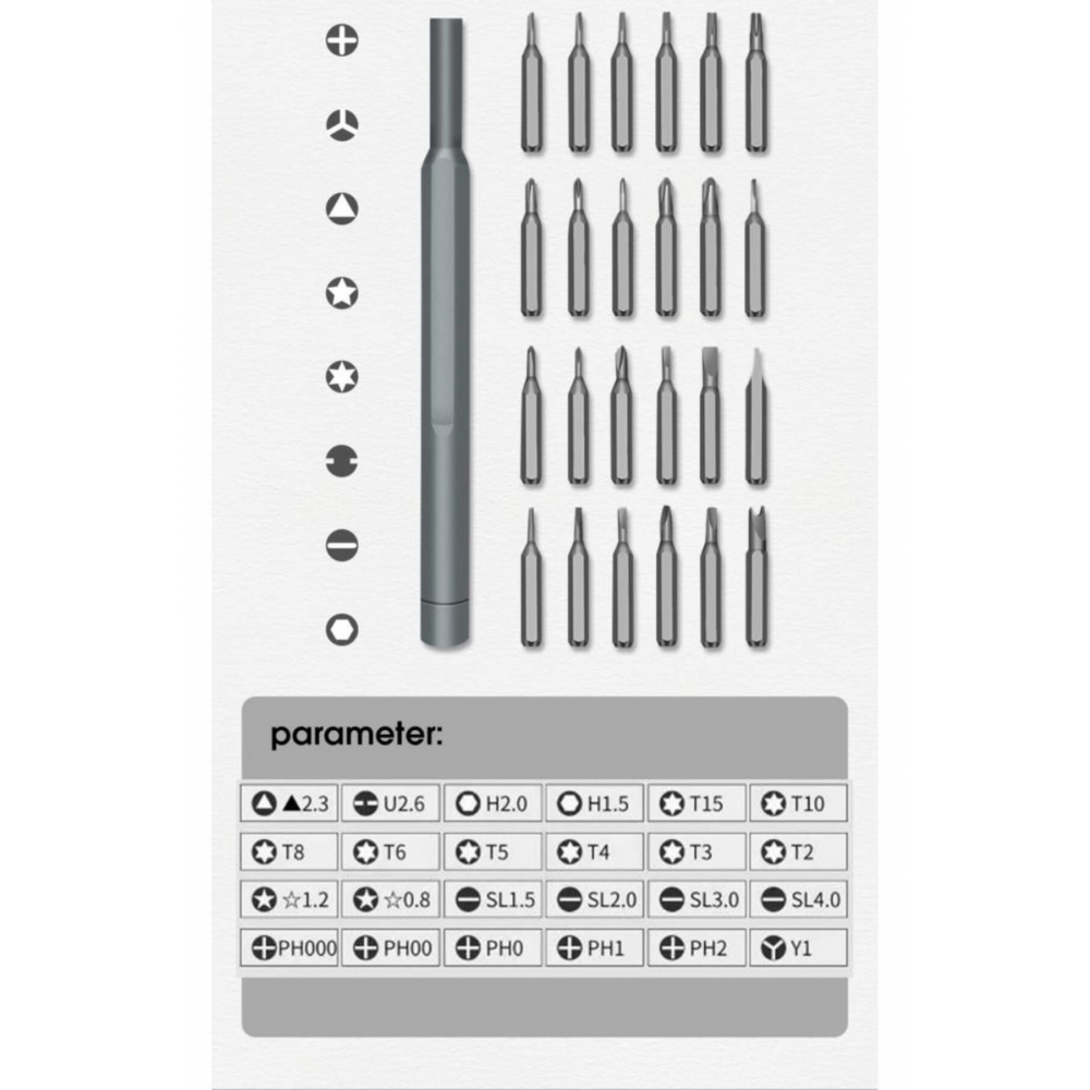 24 Parça Saatçi PC Gözlük Mıknatıslı Tornavida Seti Özel Kutulu