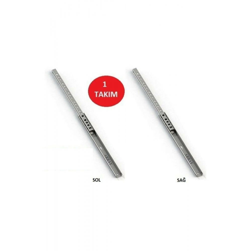 17mm 35cm Teleskopik Ray Çekmece Kızağı Çekmece Rayı (17X342) Vida Dahil