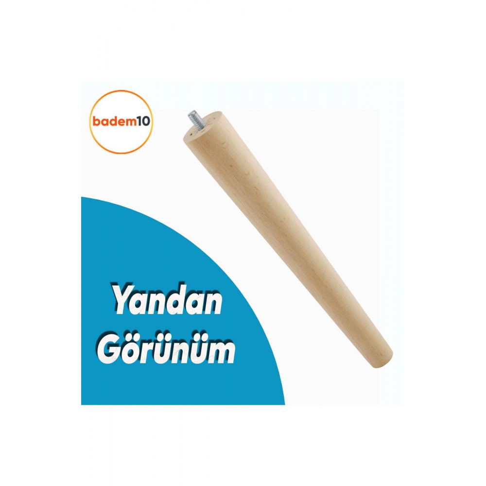 Ahşap Sehpa Masa Puf Tabure Tv Ünitesi Ayağı Ayakları M8 Civatalı 35 Cm Bağlantı Aparatlı 8'li Set