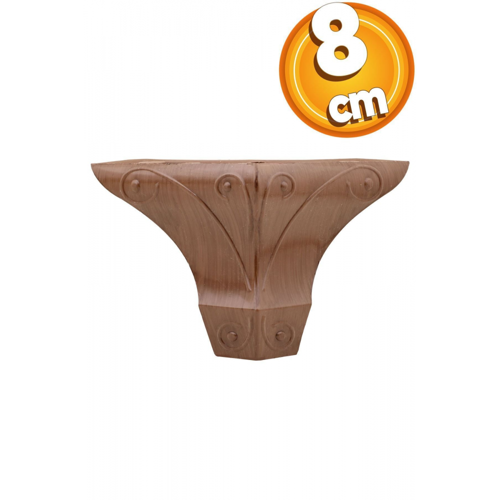 Inci Mobilya Sehpa Puf Masa Dolap Ayağı Kahverengi Ahşap Desenli Ayakları 8 Cm