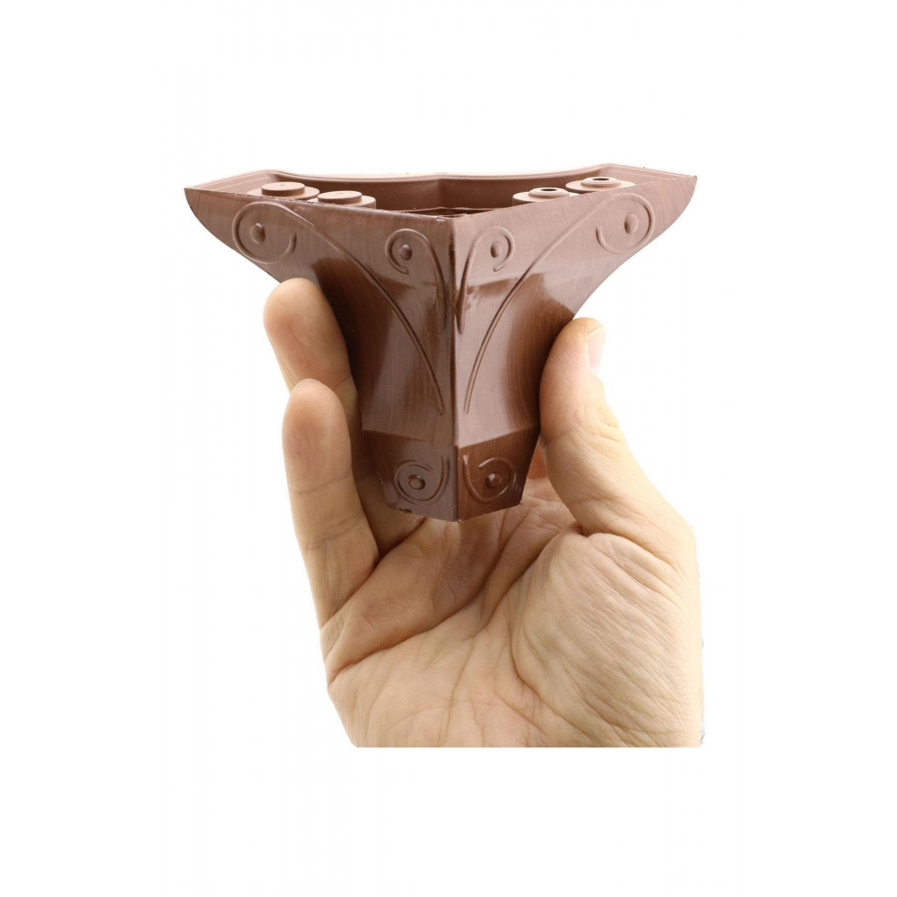 Inci Mobilya Sehpa Puf Masa Dolap Ayağı Kahverengi Ahşap Desenli Ayakları 8 Cm