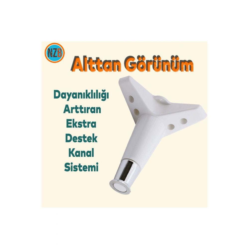 Mobilya Takımı Kanepe Çekyat Sehpa TV Ünitesi Koltuk Ayağı Baza Ayakları Beyaz Krom 15 cm
