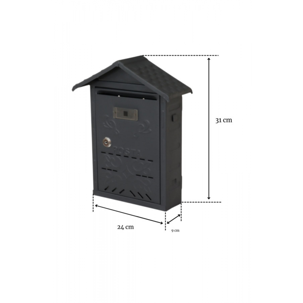 303 Çatılı Metal Posta Kutusu