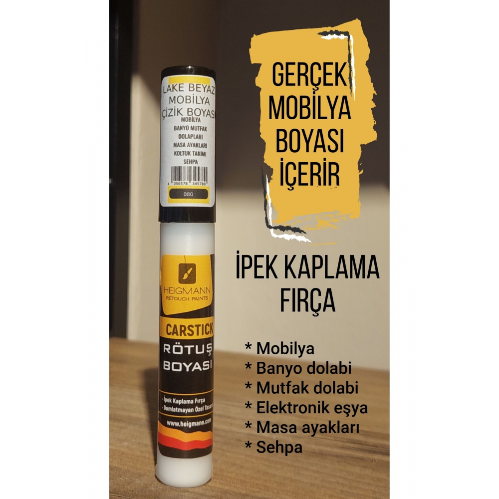 Lake Beyaz Renk Parlak . Mobilya ,masa ,sehpa Çizik Kapatıcı Rötuş Rütüş Boyası Kalemi