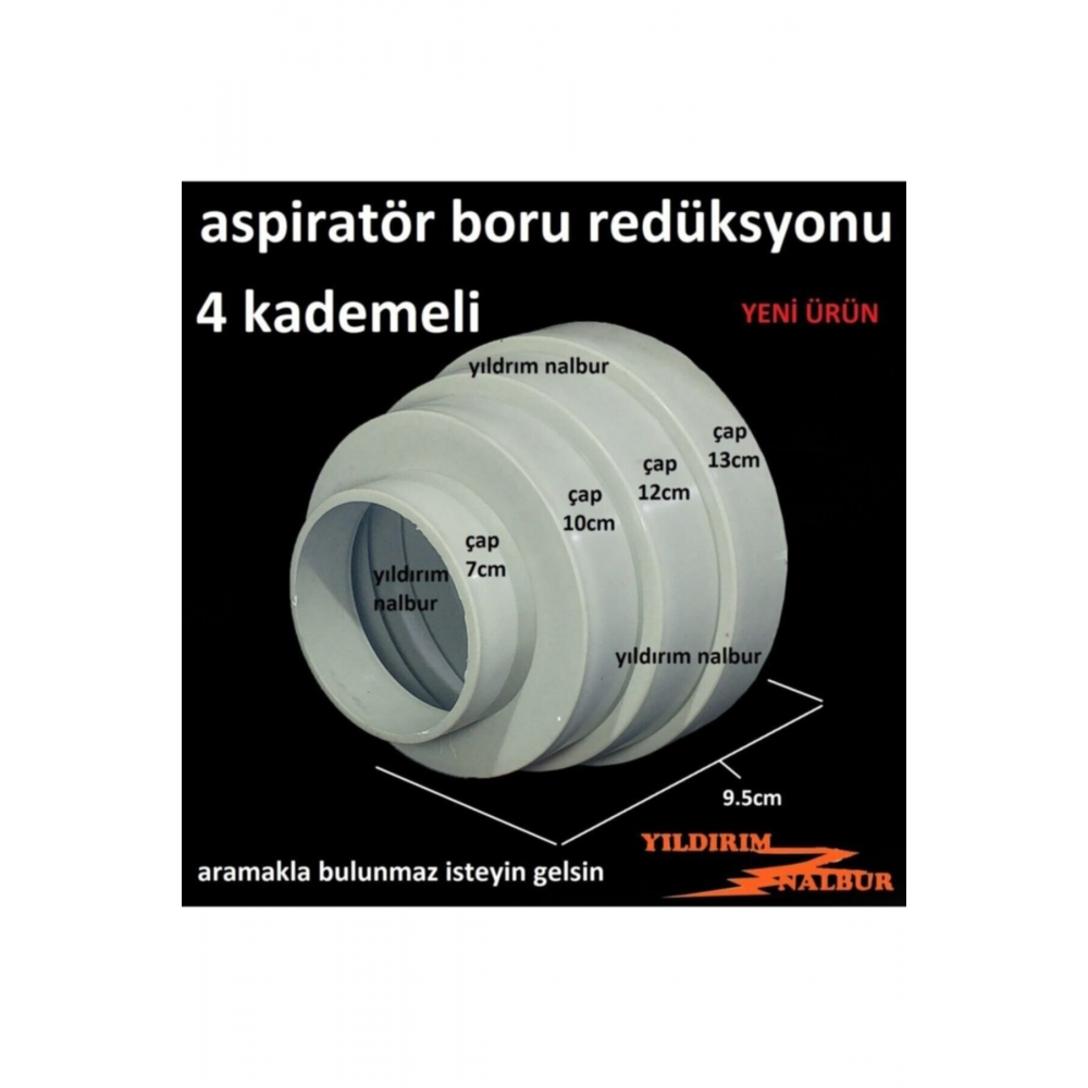Aspiratör Borusu Rediksyonu 4 Kademeli Yeni Ürün Davlumbaz Borusu Düşürücü