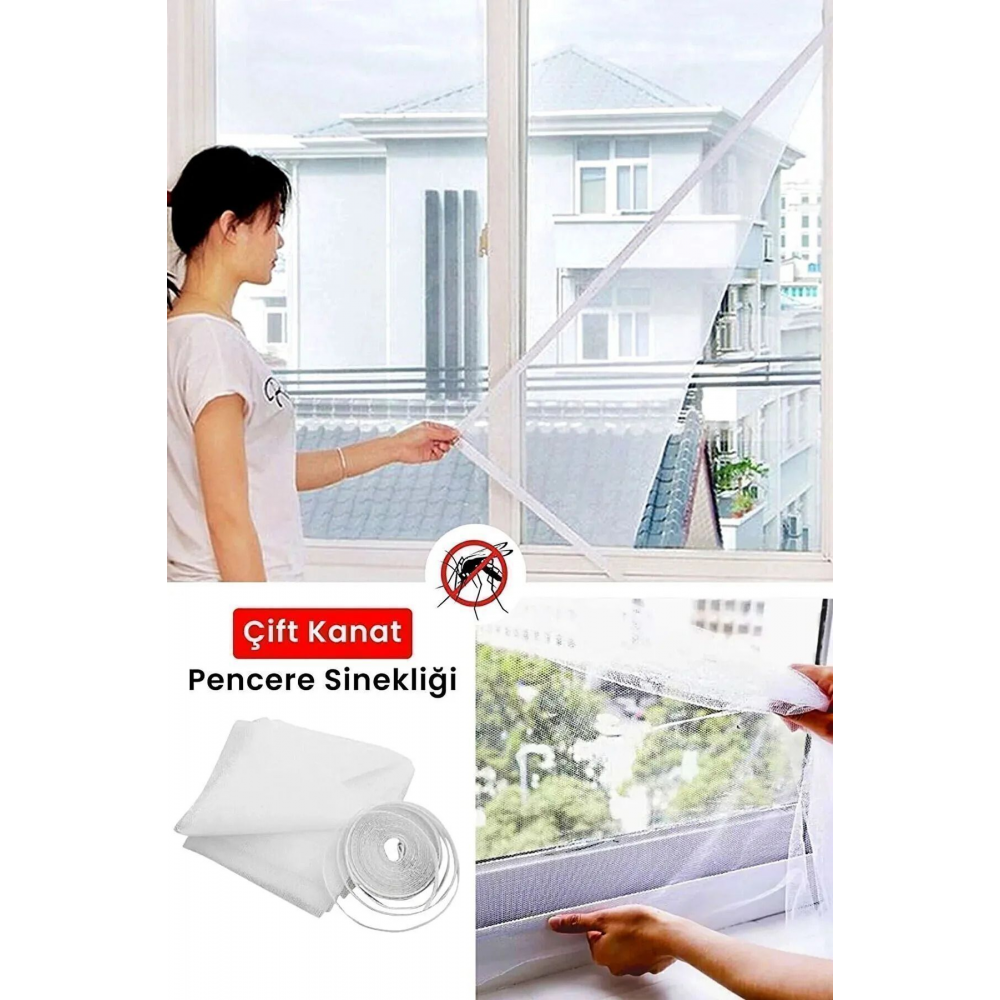 150x100 Cm 5 Metre Çift Taraf Bantlı Pencere Sinek Önleyici Kovucu Sineklik Perdesi