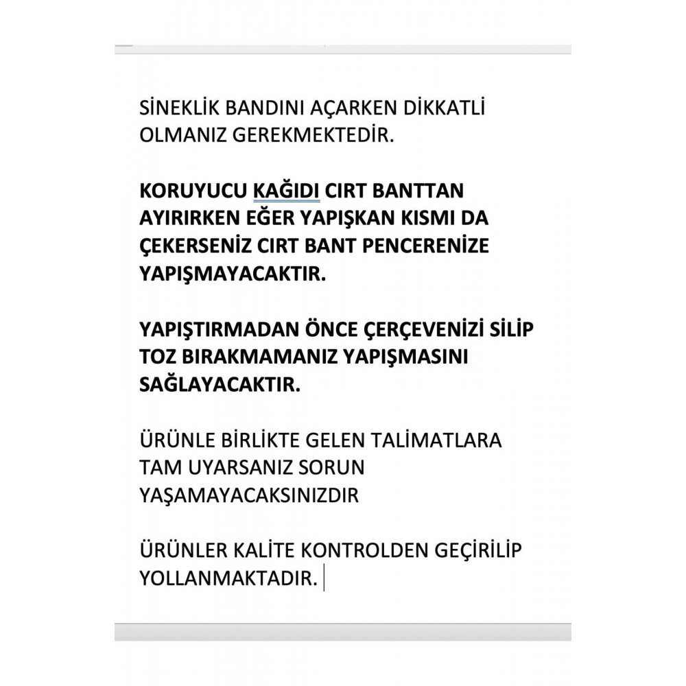 Pencere Sineklik Sinek Tülü Böcek Tutucu 150x100 Cm 5 Metre Özel Kesim Çift Taraflı Bant