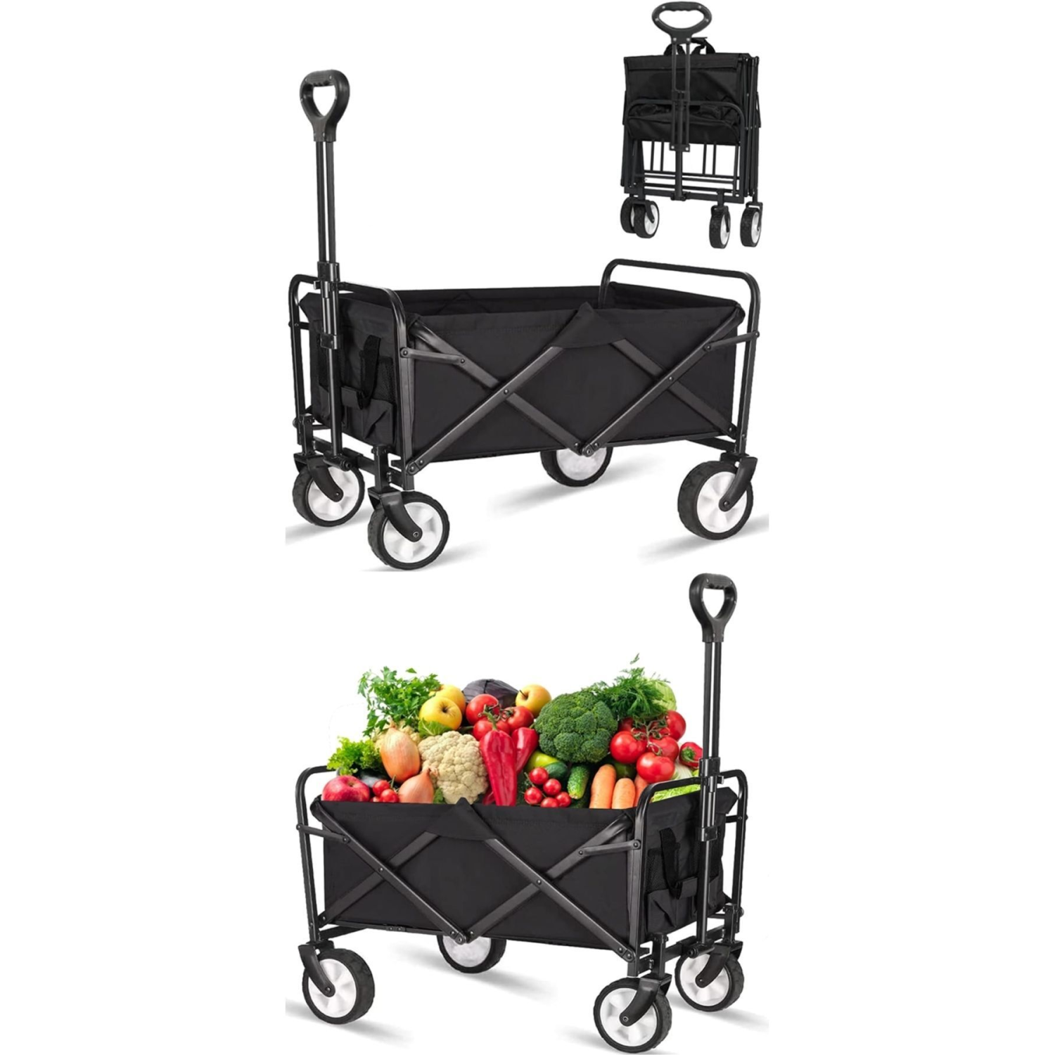 Katlanır Plaj Arabası Tatil Deniz Sahil El Arabası Bahçe Pazar Piknik Kamp Eşya Taşıma Arabası