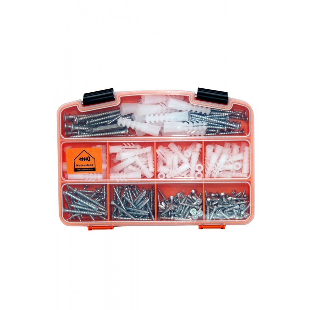 320Parça 12 Çeşit Vida Seti, Dübelli Sunta Vidası Seti,matkap Ucu Bits Uç Ve Takım Çantası