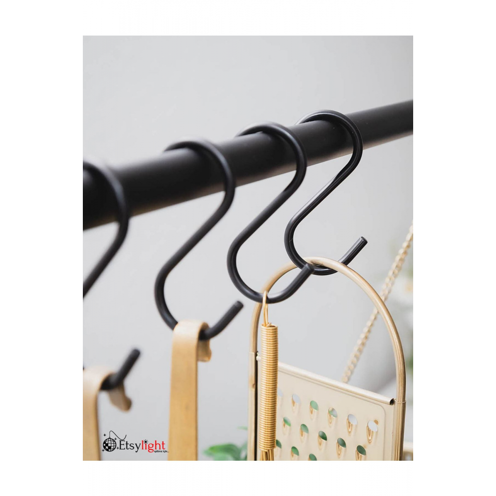 Kanca 7,5 Cm S Kanca Mutfak Kanca, Banyo Kanca Siyah Renk 10 Adet