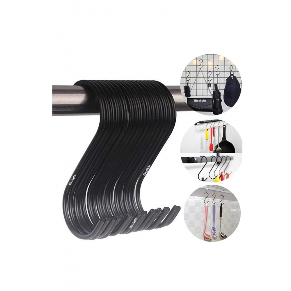 Kanca 7,5 Cm S Kanca Mutfak Kanca, Banyo Kanca Siyah Renk 10 Adet