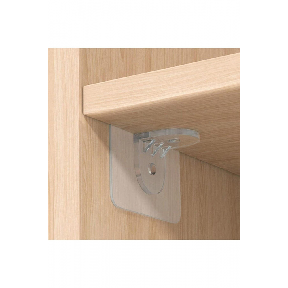 Raf Tutucu Dolap Içi Raf Ayırıcı Raf Destekleyici Yapışkan Pratik Raf Tutucu Portatif Menteşe 4 Adet