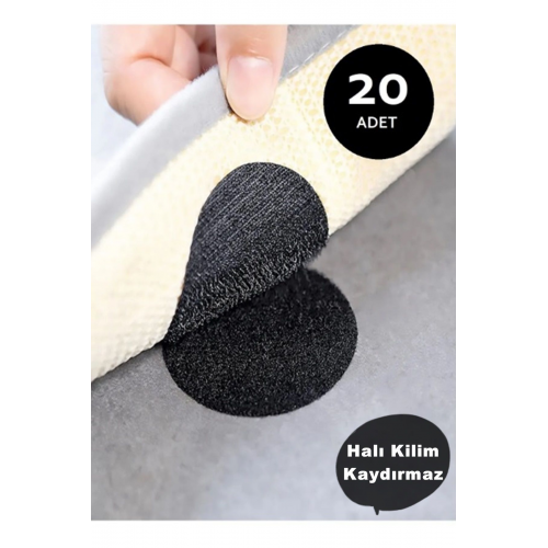 20 Adet Halı Kilim Koltuk Örtüsü Kaydırmaz Sabitleyici Cırt Yıkanabilir Kendinden Yapışkanlı Ped